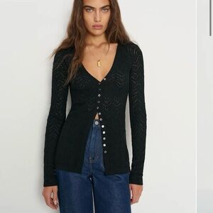 NWT Reformation Sutton Regenerative Merino Open Knit Sweater